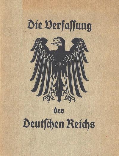 Deckblatt Verfassung von Weimar